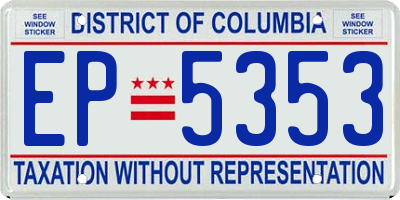 DC license plate EP5353