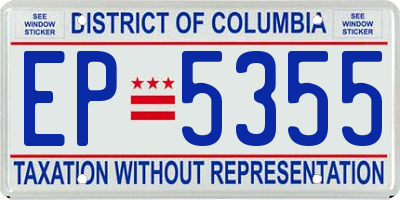 DC license plate EP5355