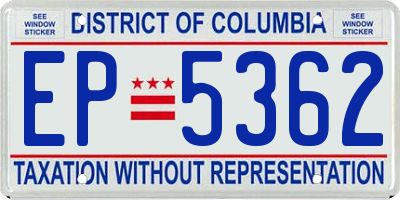 DC license plate EP5362