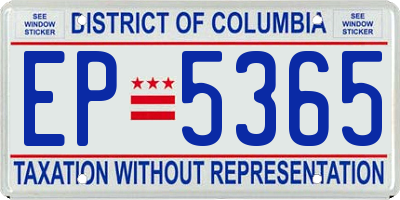 DC license plate EP5365