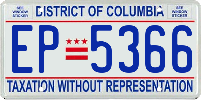 DC license plate EP5366