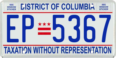 DC license plate EP5367