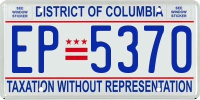 DC license plate EP5370