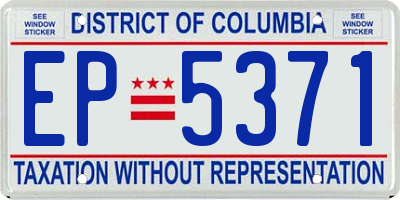 DC license plate EP5371
