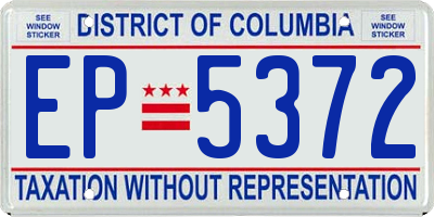 DC license plate EP5372