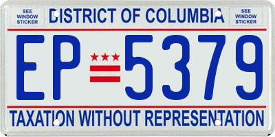 DC license plate EP5379