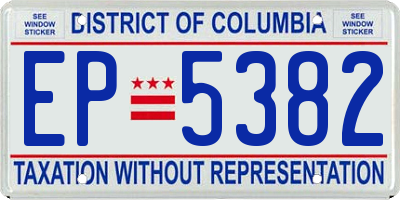DC license plate EP5382