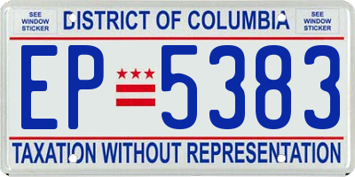 DC license plate EP5383