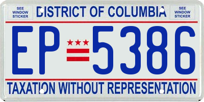DC license plate EP5386