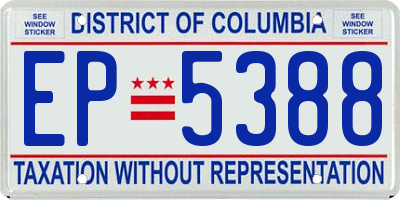 DC license plate EP5388