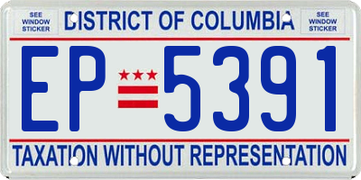 DC license plate EP5391