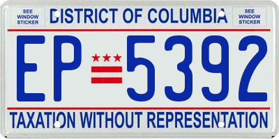 DC license plate EP5392