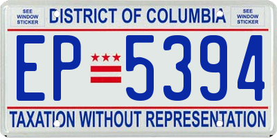 DC license plate EP5394