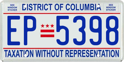 DC license plate EP5398