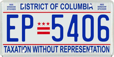 DC license plate EP5406