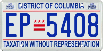 DC license plate EP5408