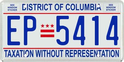 DC license plate EP5414