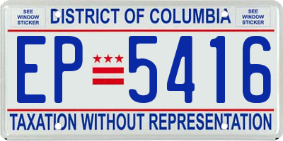 DC license plate EP5416