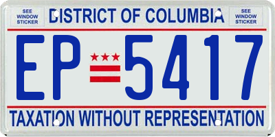 DC license plate EP5417