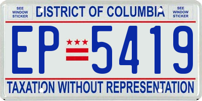 DC license plate EP5419