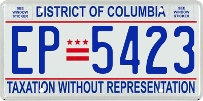 DC license plate EP5423