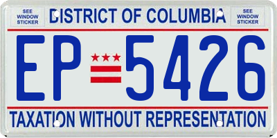 DC license plate EP5426