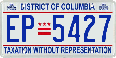 DC license plate EP5427