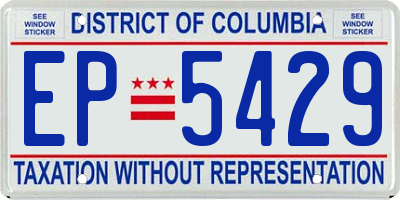 DC license plate EP5429