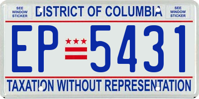 DC license plate EP5431