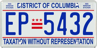 DC license plate EP5432