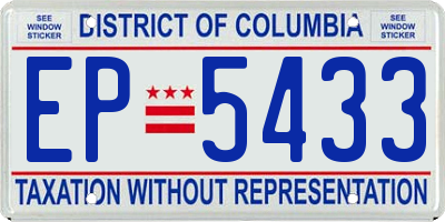 DC license plate EP5433