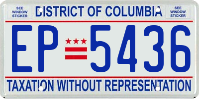 DC license plate EP5436