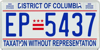 DC license plate EP5437