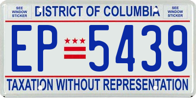 DC license plate EP5439
