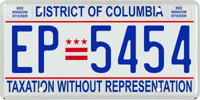 DC license plate EP5454