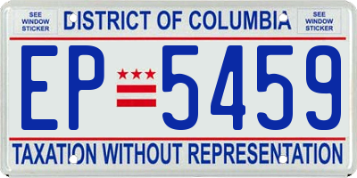 DC license plate EP5459