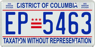 DC license plate EP5463