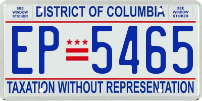 DC license plate EP5465