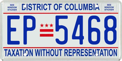 DC license plate EP5468