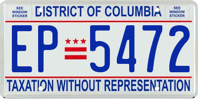 DC license plate EP5472