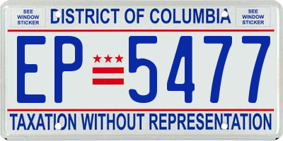 DC license plate EP5477