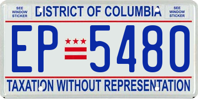 DC license plate EP5480