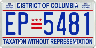 DC license plate EP5481