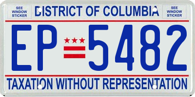 DC license plate EP5482
