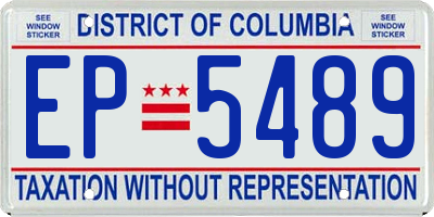 DC license plate EP5489