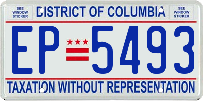 DC license plate EP5493