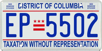 DC license plate EP5502