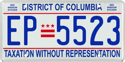 DC license plate EP5523