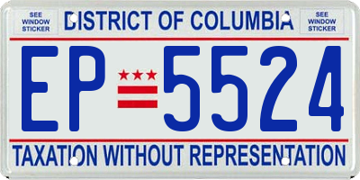 DC license plate EP5524