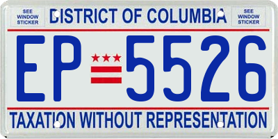 DC license plate EP5526
